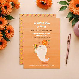 Convites Halloween Pequeno Boo Gênero Chá de fraldas Neutro