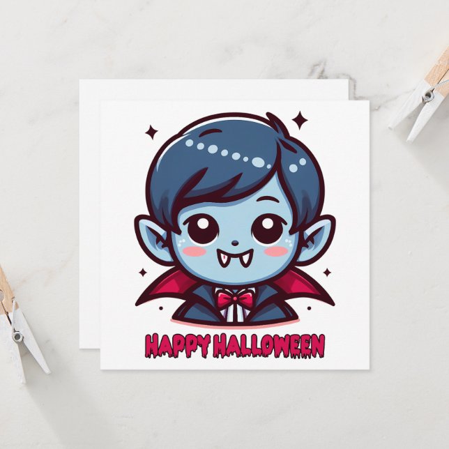 Convites Halloween - Petit vampire mignon (Frente/Verso In Situ)