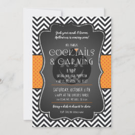 Convites Halloween Pumpkin Carving and Cocktails Invitation