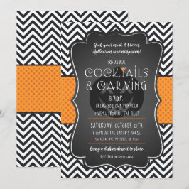 Convites Halloween Pumpkin Carving and Cocktails Invitation