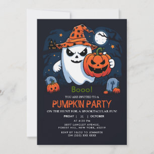 Convites Halloween Pumpkin Ghost