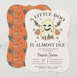 Convites Halloween Pumpkin Ghost Little Boo Chá de fraldas