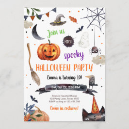 Convites Halloween Pumpkin Witch Cat Spider Spookit Anivers