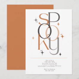 Convites Halloween Retro Moderno Mínimo e Spooky