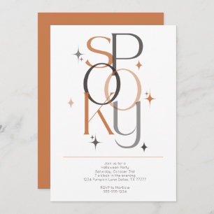 Convites Halloween Retro Moderno Mínimo e Spooky