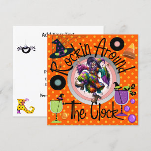 Convites Halloween Rockin' em torno da festa do relógio