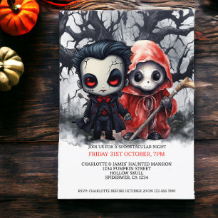 Convites Halloween Scary Grim Reaper e Vampiro