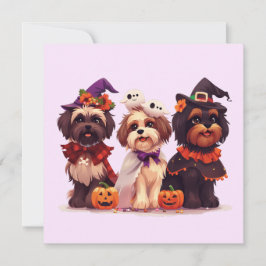 Convites Halloween Shih Tzu Dogs