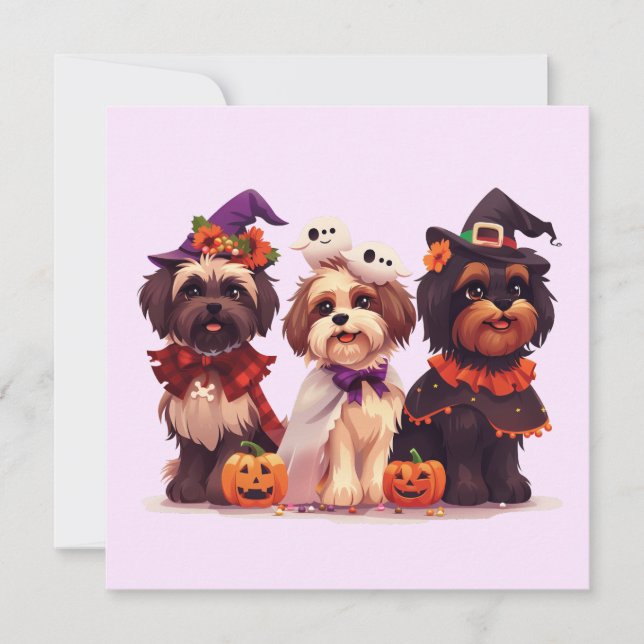 Convites Halloween Shih Tzu Dogs (Frente)
