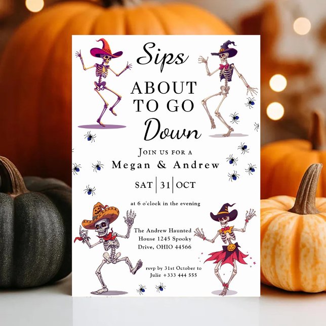 Convites Halloween Skeleton Dance (Criador carregado)