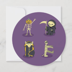 Convites Halloween Skeleton Dracula Mummy Grim Reaper