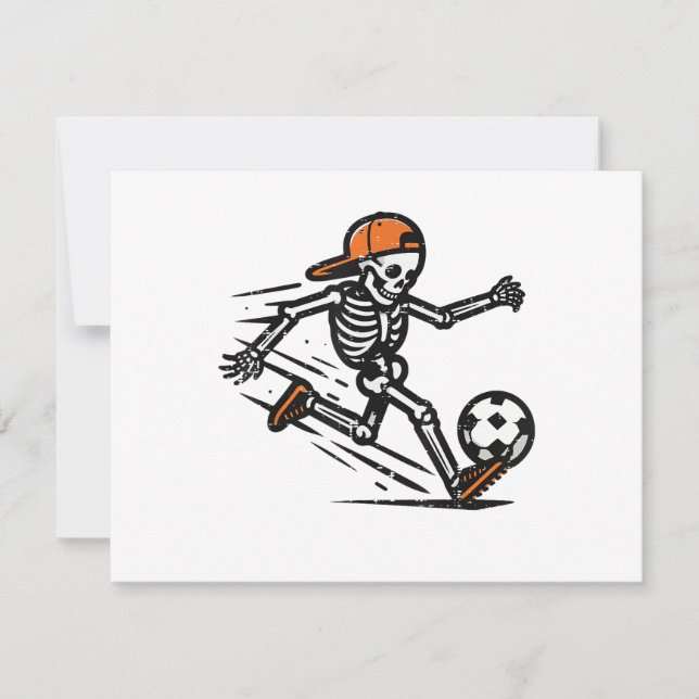 Convites Halloween Skeleton Soccer (Frente)