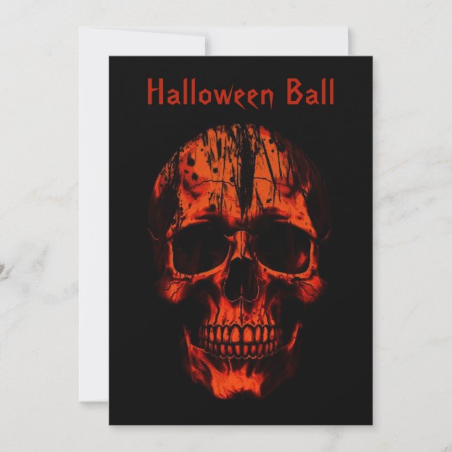 Convites Halloween Skull (Frente)