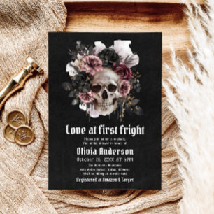 Convites Halloween Skull Love No Primeiro Chá de panela