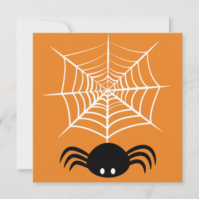 Convites Halloween Spider Web (Frente)