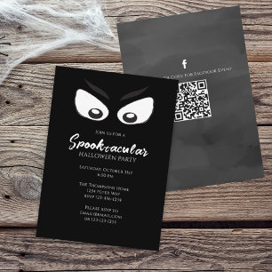 Convites Halloween Spooktacular Ghost QR Code Mídia Social