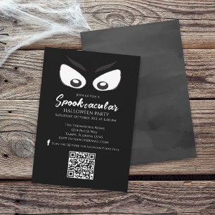 Convites Halloween Spooktacular Ghost QR Code Mídia Social