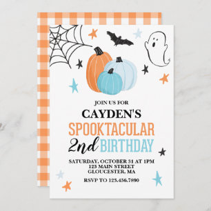Convites Halloween Spooktacular turquesa de laranja, Aniver