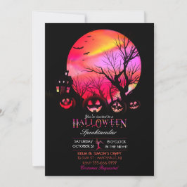 Convites Halloween Spooky Dark, Lua Cheia Jack O Lanterna