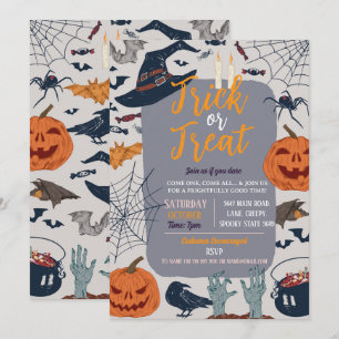 Convites Halloween Spooky Ghosts Party Pumpkins Convida