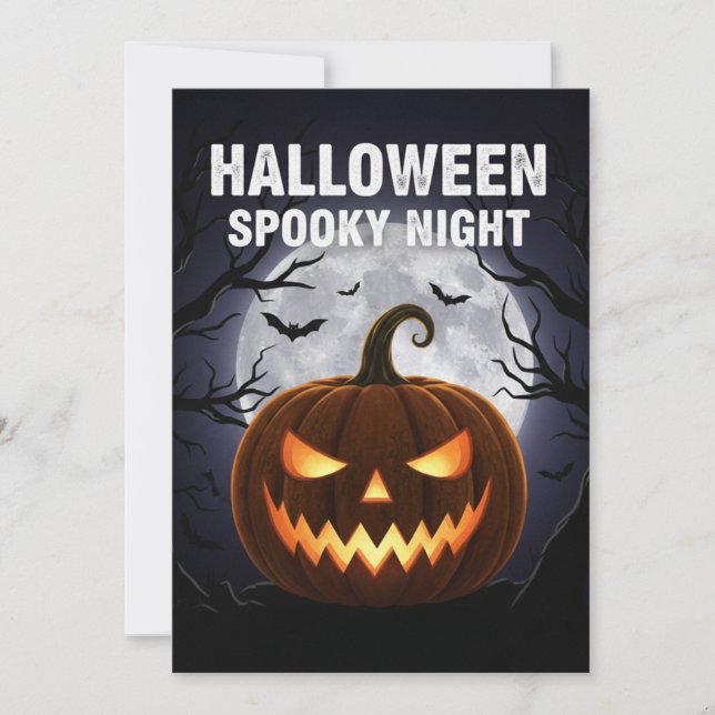 Convites Halloween Spooky Night Invitation (Frente)