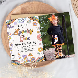 Convites Halloween Spooky One Groovy Foto de primeiro anive