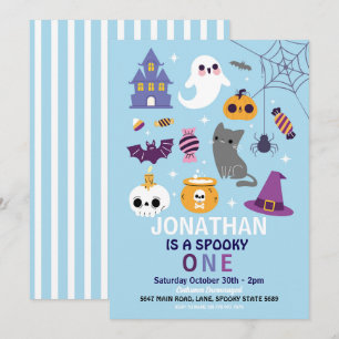 Convites Halloween Spooky ONE Party Boys