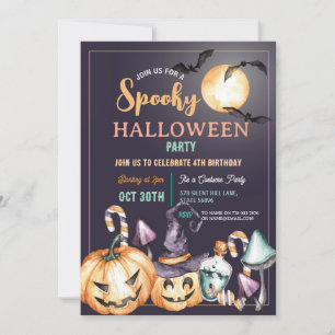 Convites Halloween Spooky Party Pumpkins Aniversário