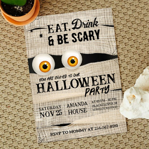 Convites Halloween Spooky Scary Party Editável