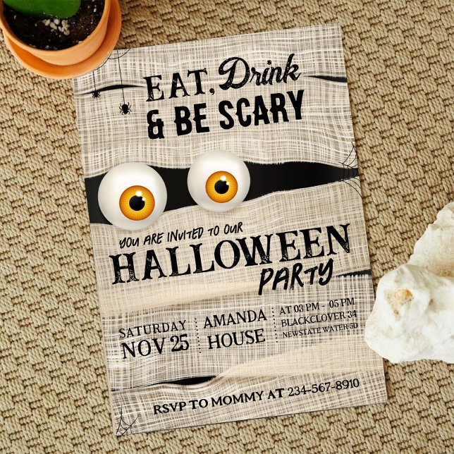 Convites Halloween Spooky Scary Party Editável (Halloween Spooky)