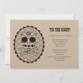 Convites Halloween Sugar Skull n Crossbone Kraft