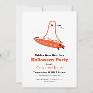 Convites Halloween Surfer Ghost
