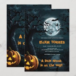 Convites Halloween Um Pequeno Chá de fraldas De Pumpkin Spo
