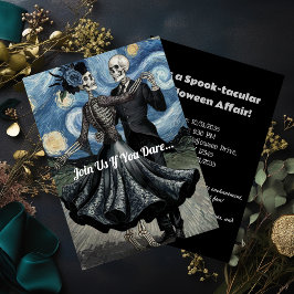 Convites Halloween Van Gogh Noite Estrelada Esqueletos Danç