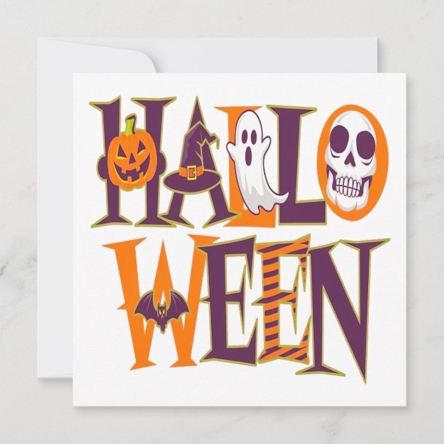 Convites Halloween vibrant colorful (Frente)