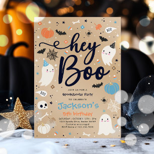 Convites Halloween Vintage Blue Ghost Birthday Spooktacular