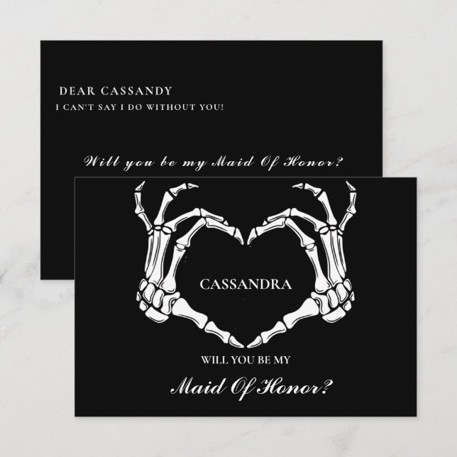 Convites Halloween Você Será Minha Proposta De Bridesmaid? (Frente/Verso)