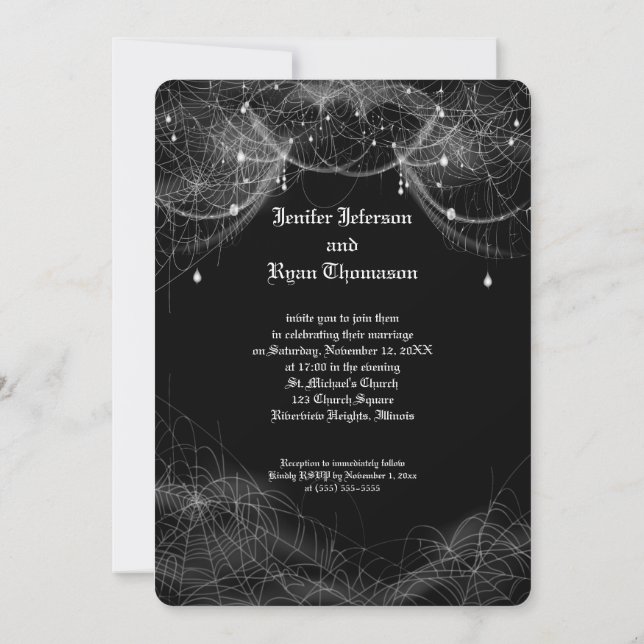 Convites halloween wedding Invitation (Verso)