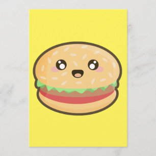 Convites Hamburger de Kawaii