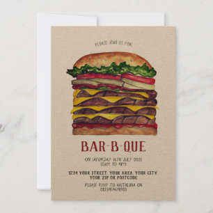 Convites hambúrguer gigante de churrasco
