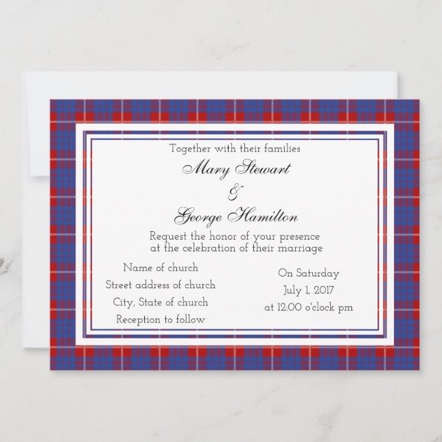 Convites Hamilton Scottish Weding Invitation (Frente)