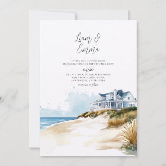 Convites Hamptons Montauk Beach Wedding Invitation