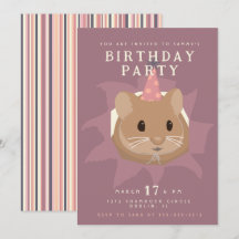 Hamster de aniversário fofo em tons suaves