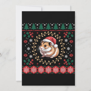 Convites Hamster de Natal Chapéu do Papai Noel Suéter Feio 