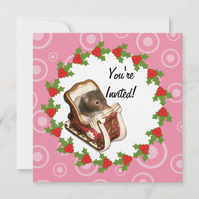 Convites Hamster num trenó (Frente)