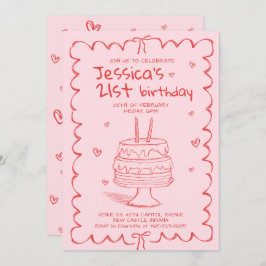 Convites Hand Drawn Adult Scribble Birthday