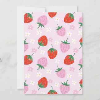 Convites Hand-Drawn Aesthetic Strawberry Seamless Pattern
