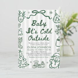 Convites Hand Drawn Baby It's Cold Outside Baby Shower