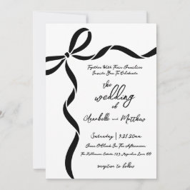 Convites Hand Drawn Bow Whimsical Wedding