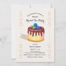 Hand Drawn Cake Sweet Tea Party Bridal Shower 